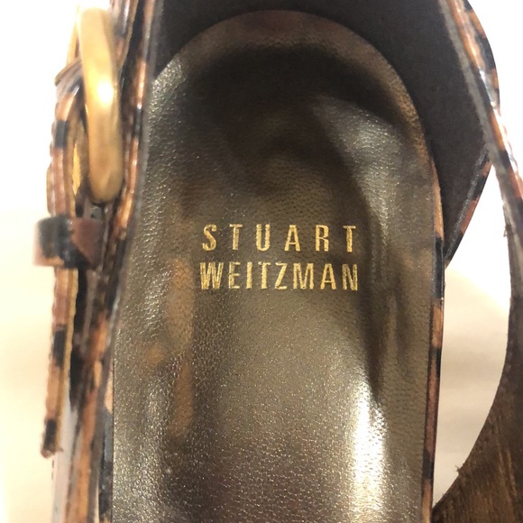 Stuart Weitzman leopard print patent leather heels sz 10 M - Picture 3 of 7